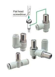 ตัวปรับความเร็วลม Speed controller adjustable by flat head screwdriver as smc